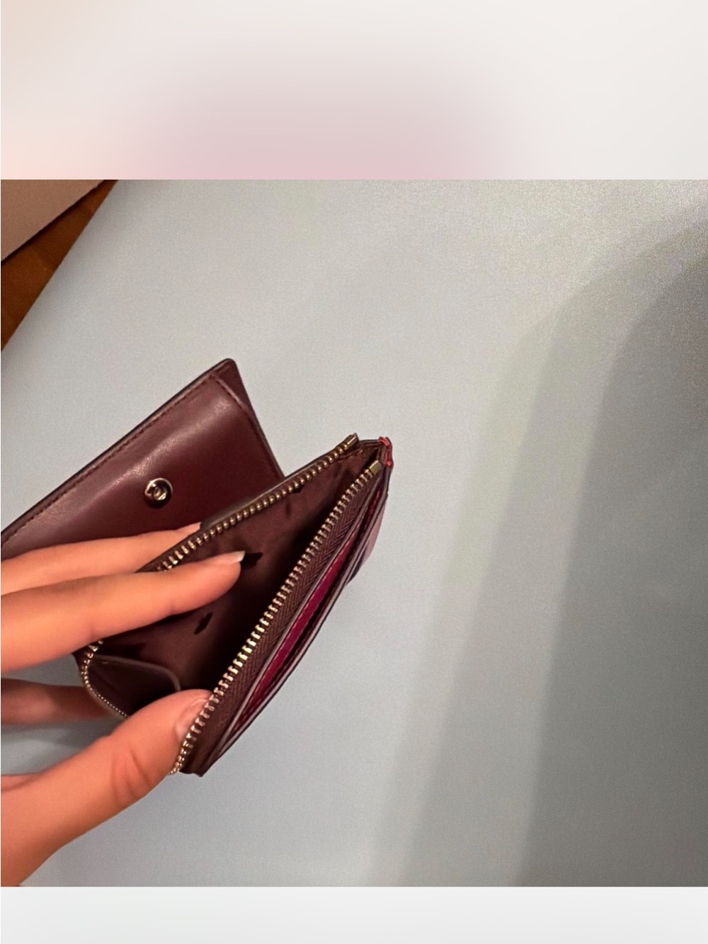 Kate Spade New York Staci colorblock wallet magenta and burgundy - Picture 4 of 4